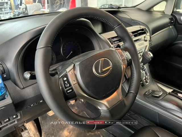 Перетяжка передних сидений LEXUS RX 3го поколения с ремонтом поролона + перетяжка руля + ручка АКПП