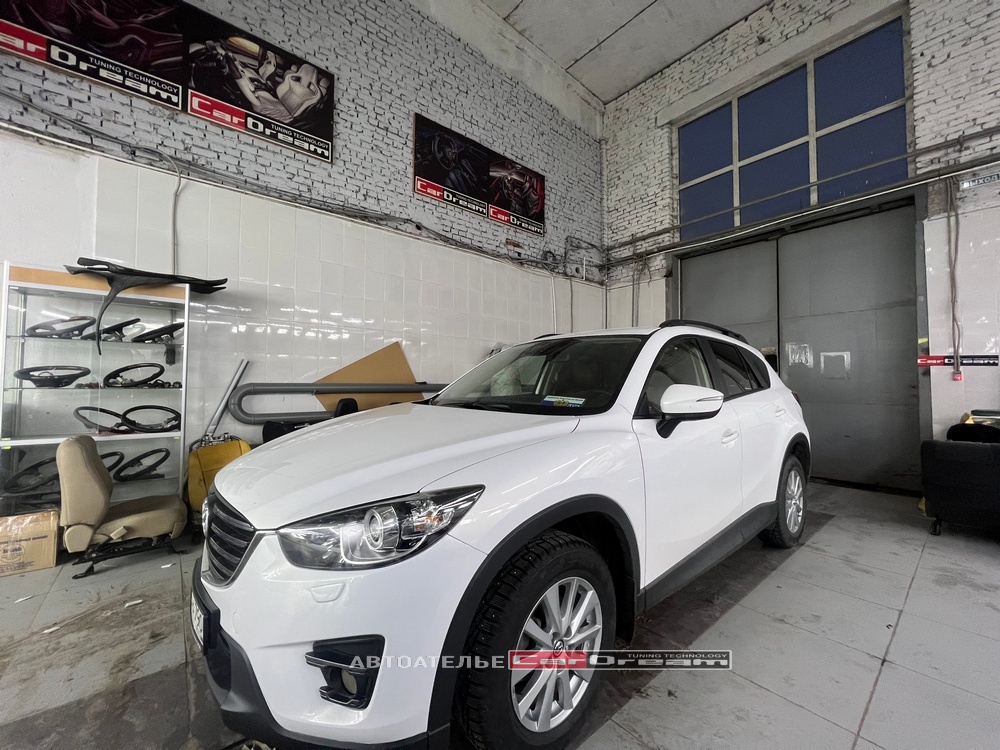 Перетяжка салона + дверные вставки с ткани на кожу MAZDA CX-5